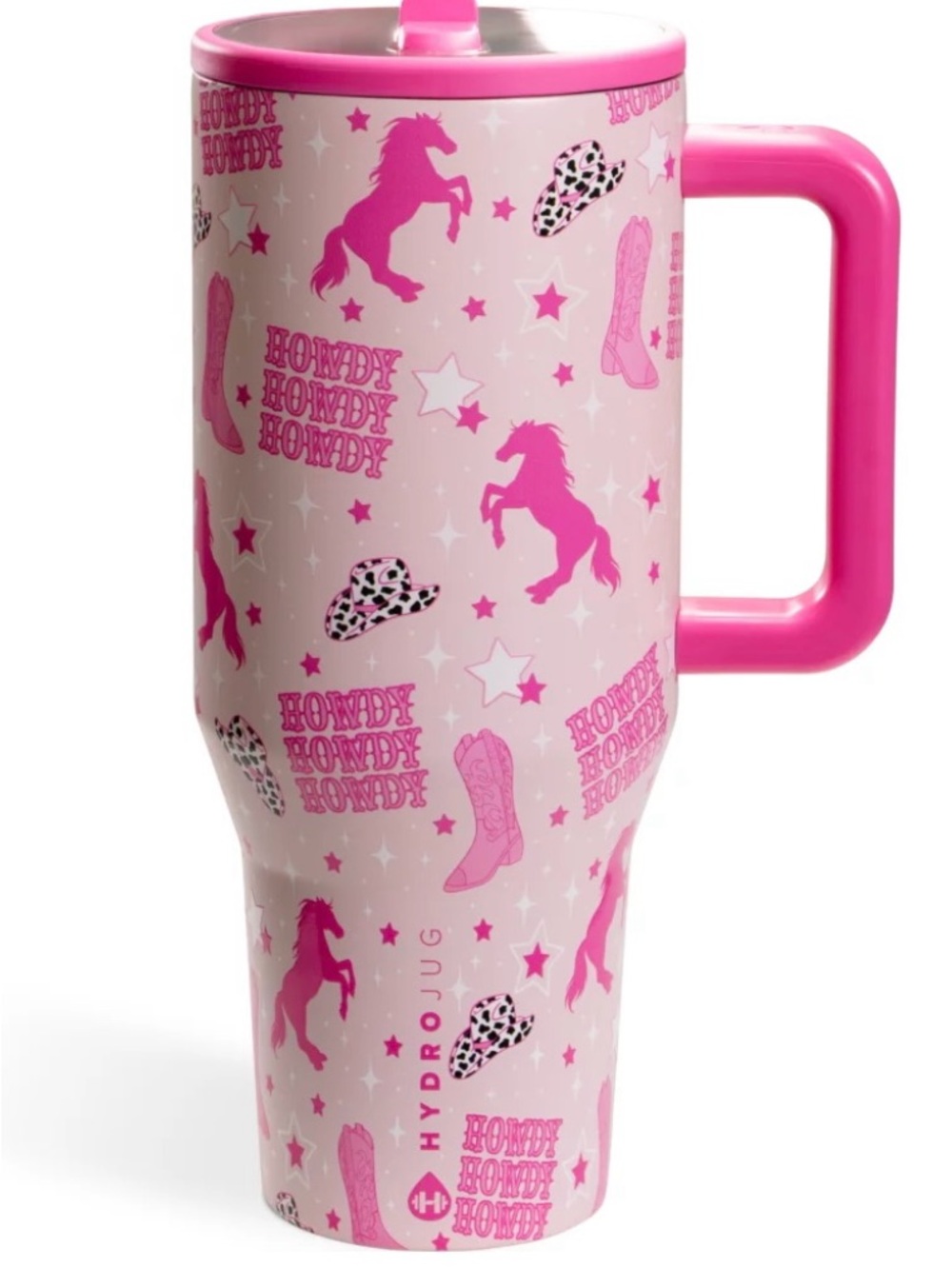 NWT Hydrojug Tumbler- cowgirl 40 oz H-E-B EXCLUSIVE COWGIRL Pink Traveler cup